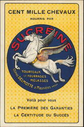 Sucreine Horse Feed Advertising Pegasus Illustration Postcard