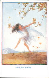 Autumn Sprite Fairy Illustration by Margaret W. Tarrant Postcard
