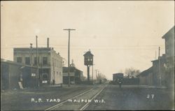 Railroad Yard Scene, Waupun, Wisconsin Postcard