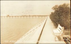 Sea Wall and Wharves, Pass Christian, Mississippi Postcard
