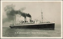 H.F. Alexander Steamship, San Francisco Postcard