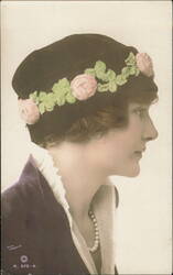 Lily Elsie, British Beauty, Hand-Painted Portrait Postcard