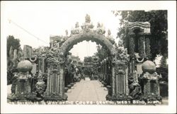 Entrance to Way of the Cross Grotto, West Bend, Iowa Postcard