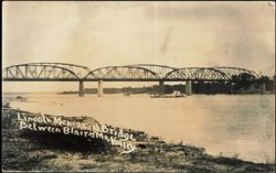 Lincoln Memorial Bridge Between Blair and Valley Postcard