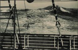 Stormy Sea View from Ship Deck Postcard