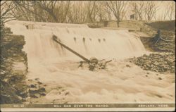 Mill Dam Over the Wahoo, Ashland, Nebraska Postcard