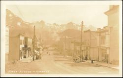 First Avenue Street Scene in Cordova, Alaska Postcard