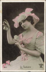 La Laitière Milkmaid Portrait by Reutlinger Paris Postcard