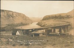 Missouri River Gap, Lombard, Montana, N.P. and C.M. & P.S. Junction Postcard