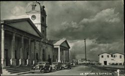 La Aduana y Estacion, Customs House and Railway Station Postcard