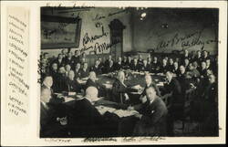 Locarno Conference 1925 Delegates and Signatures Postcard