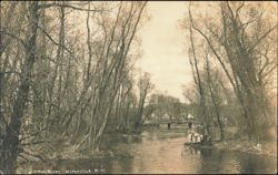 Cannon River Scene with Bridge, Waterville, Minnesota Postcard