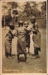 Children Telling Stories, Gold Coast Africa Postcard