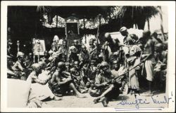 Tribal Guardsmen Relaxing with Guns, Africa Postcard