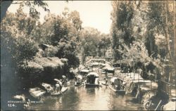 Canals and Trajineras in Xochimilco Postcard