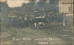 Street Scene Looking South w/Early Cars Postcard