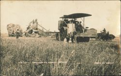W.H. Cofell Threshing Rig, Edgeley District Postcard