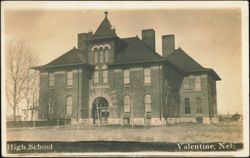 High School Building, Valentine, Nebraska Postcard