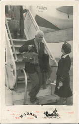 Adolf Dehn Descending TWA Jet Stairs Madrid May 28, 1963 Original Photograph