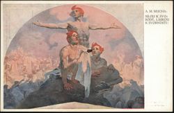 Alfons Mucha Art: Silou k Svobode, Laskou k Svornosti Postcard