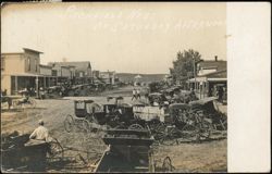 Litchfield on Saturday Afternoon, Horse-Drawn Carriages Postcard