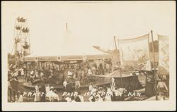 Pratt Fair 1910, Carousel and Ferris Wheel Postcard