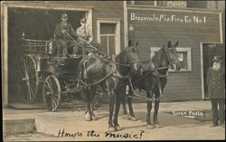 Brookfield, Missouri Fire Company No. 1 Horse-Drawn Engine Postcard