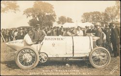 Barney Oldfield in his 200 H.P. Blitzen Benz Race Car Postcard