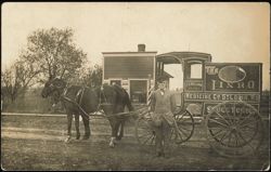 Rare! Linro Medicine Co. Delivery Wagon with Salesman J.G. Holland Postcard