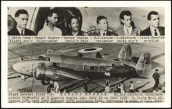 Howard Hughes and Crew with Lockheed Monoplane 1938 Postcard
