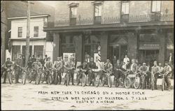 Motorcyclists on New York to Chicago Trip in Wauseon, OH Postcard
