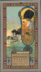 1910 October Calendar Strobridge Litho Co. Advertising Ephemera