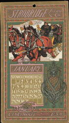 Strobridge Litho Co. January 1900 Calendar Horse Carriage Ephemera