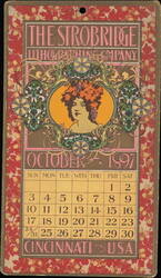 The Strobridge Lithographing Company October 1897 Calendar Ephemera