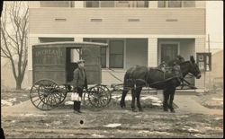 Overland Dairy Horse-Drawn Milk Delivery Wagon Postcard