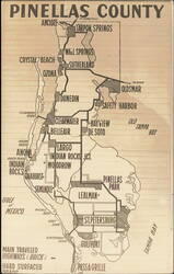 Pinellas County Florida Map of Main Traveled Highways Postcard