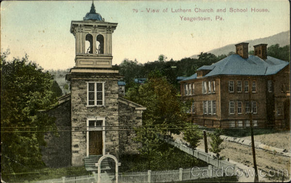 View Of Luthern Church And School House Yeagertown Pennsylvania
