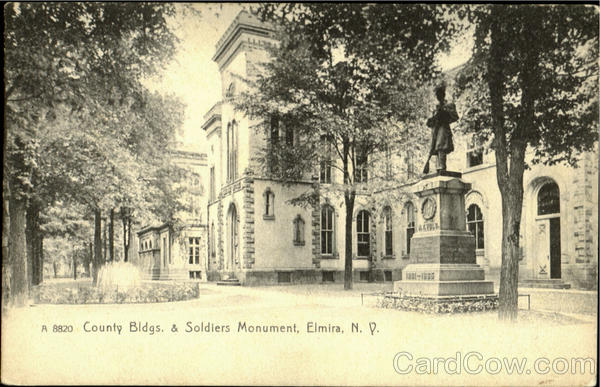 County Bldgs. & Soldiers Monument Elmira New York