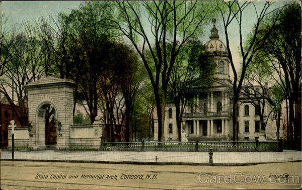 State Capitol And Memorial Arch Concord New Hampshire