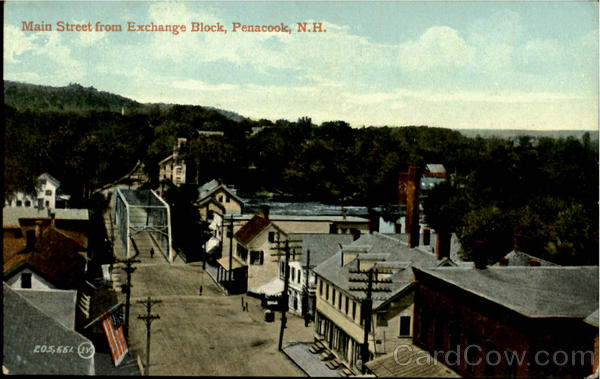 Main Street From Exchange Block Penacook New Hampshire