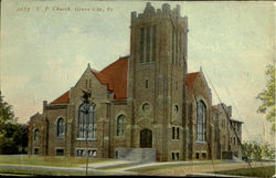 U. P. Church Grove City, PA Postcard Postcard