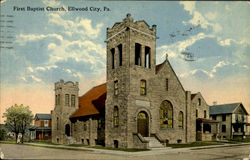 First Baptist Church Ellwood City, PA Postcard Postcard