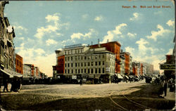 Main And Broad Street Postcard