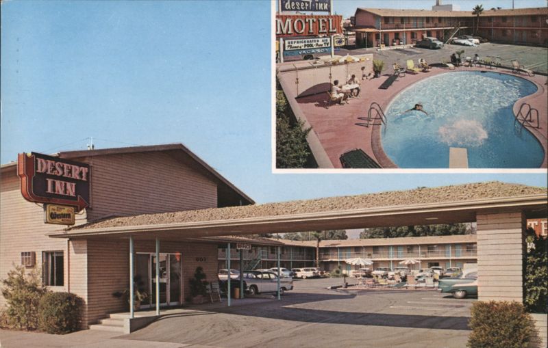 Desert Inn Motel, Swimming Pool & Buildings San Bernardino California