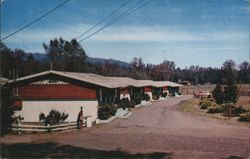Outpost Motel, Laytonville, CA - Quiet Rustic Surroundings Postcard