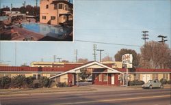 Poolside Motel - Long Beach, CA Postcard