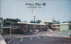 Midtown Travelodge Motel, Pool, San Bernardino, CA Postcard