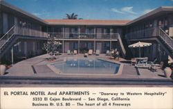 El Portal Motel & Apartments - Doorway to Western Hospitality Postcard