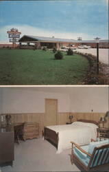 Highland Manor Motel Lombard IL - Exterior & Guest Room Postcard