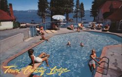 Town & Country Lodge, Tahoe City, CA Postcard